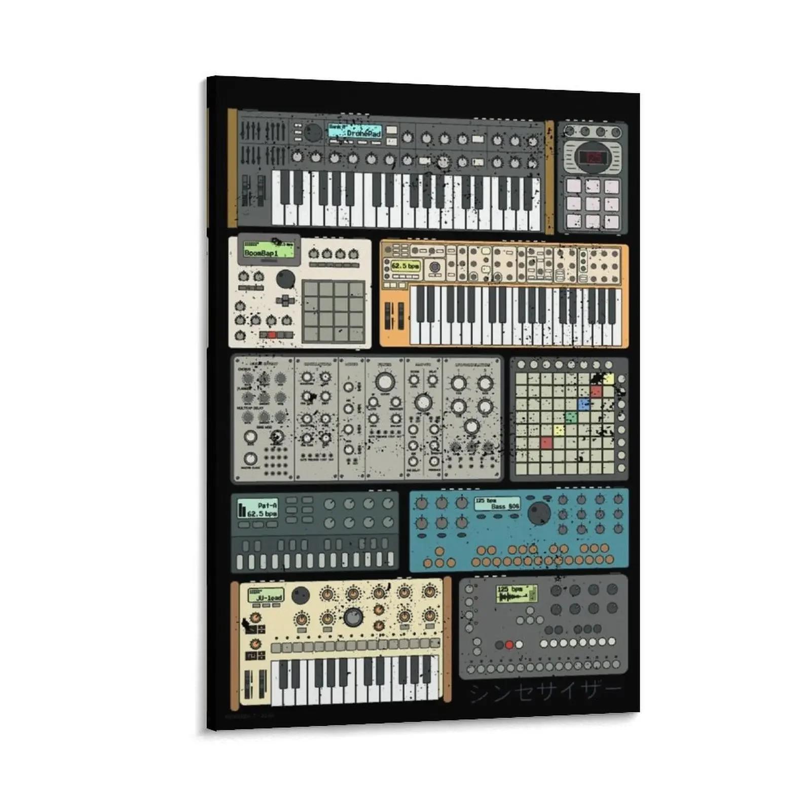 Synthesizers and Electronic Music Instruments Canvas Painting art mural posters anime