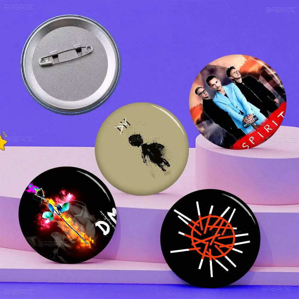band D-DEPECHE M-MODE Creative Pins Funny Faces Round Snap-in Brooch Badge Backpack Hat Accessories Jewelry Gifts
