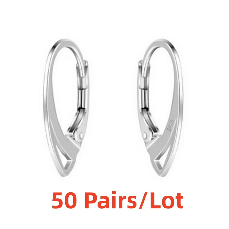 Sprzedaż hurtowa 50 par do samodzielnego robienia biżuterii kolczyk Hook ustalenia 925 Sterling Silver akcesoria części komponenty mosiężna dźwignia