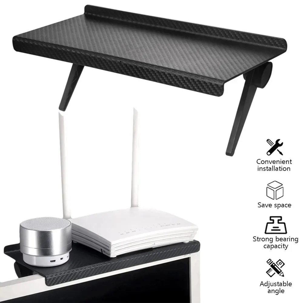 1pc venda quente rack de armazenamento de tela de computador e tv roteador sem fio set-top box rack sem suporte de armazenamento perfurado ferramenta divina