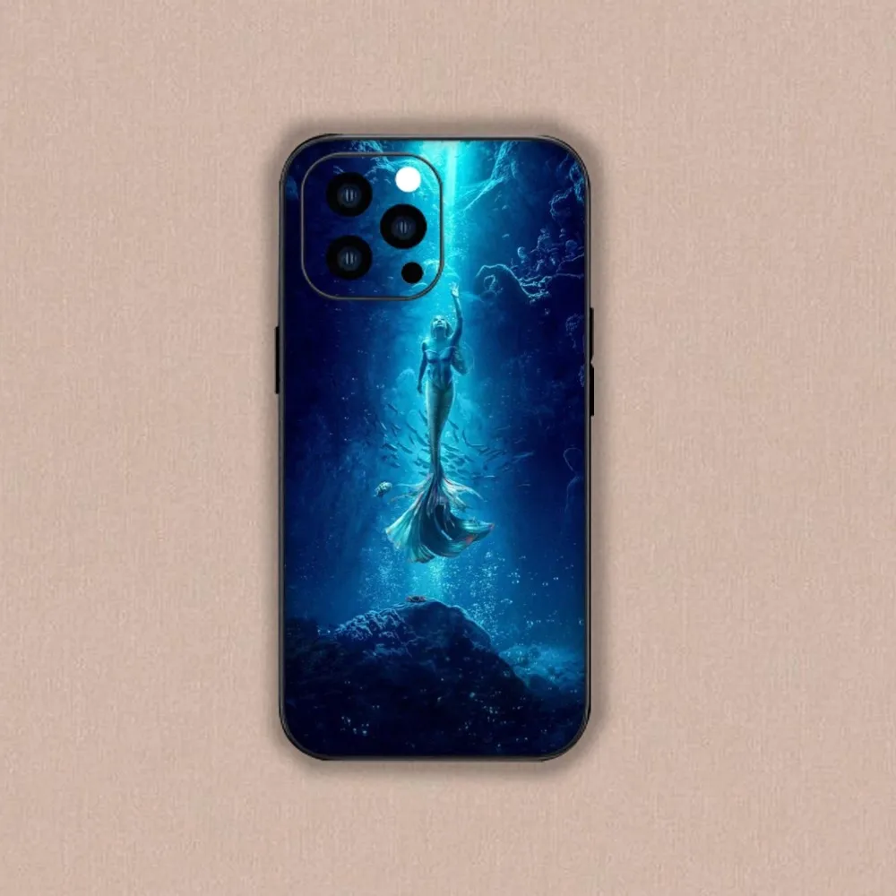 MINISO Movie The Little Mermaid Phone Case For Samsung A53 A55 A52S A70 A22 A71 A80 Black Case