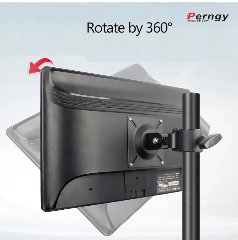 ST100-R 10'-27' TV Tripod Floor Stand Trolley Monitor Holder Height Adjustable 180cm 150cm With Wheel Rotate Tilt Swivel Steel view 4