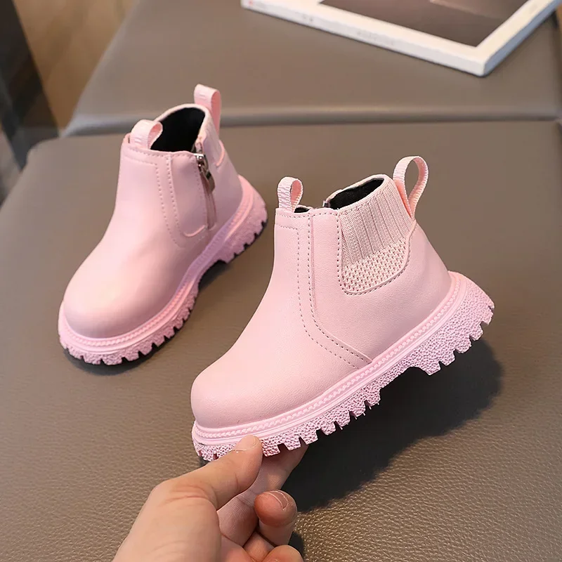 Baby Girl Martin Boots Girls Leather Snow Boots Young Women Chelsea Short Boots Chilren Leather Shoes Kid Shoe for Boy