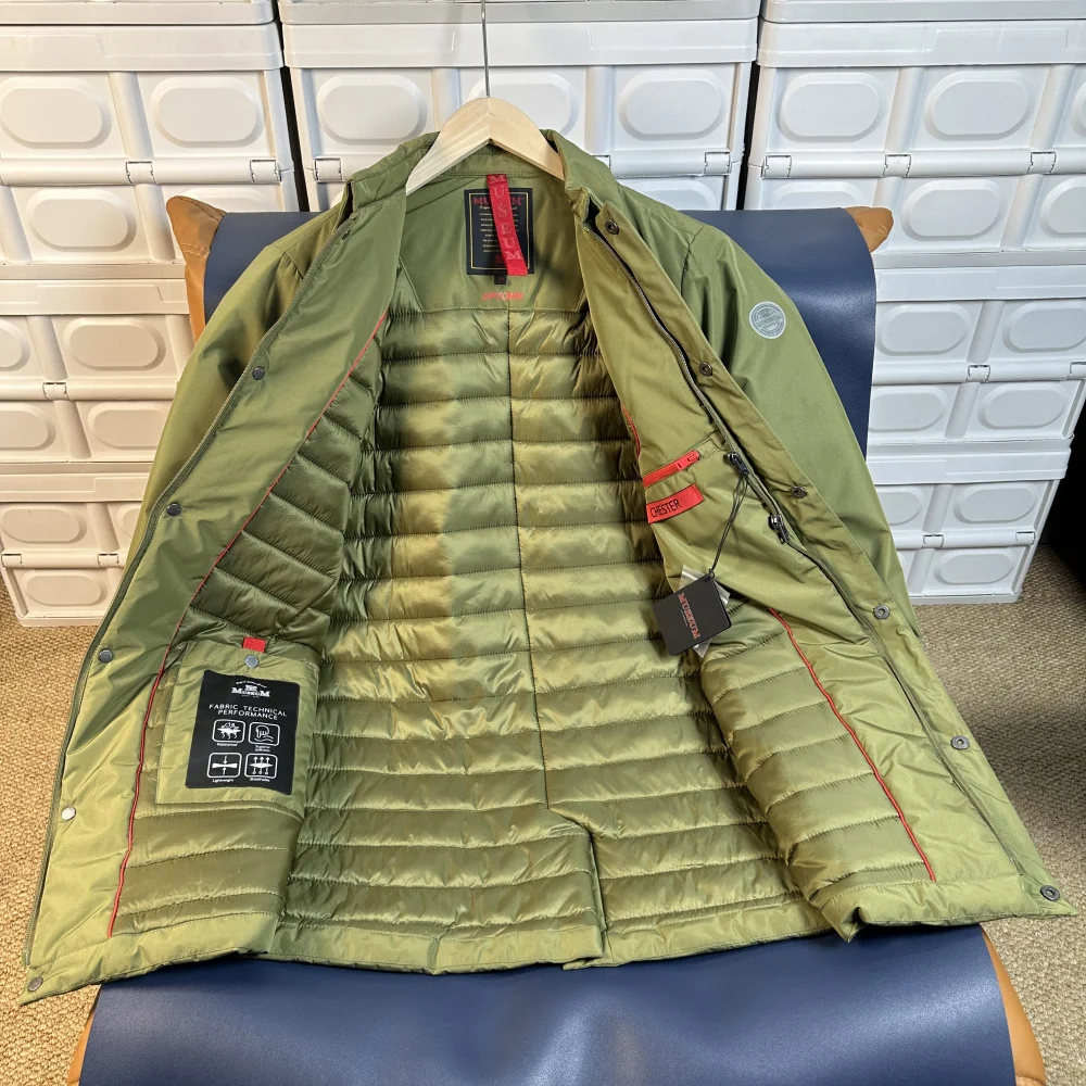 

Высококачественная зимняя мужская легкая ветрозащитная теплая куртка Tech Dync Thermal Lo Cotton, средней длины, городской стиль