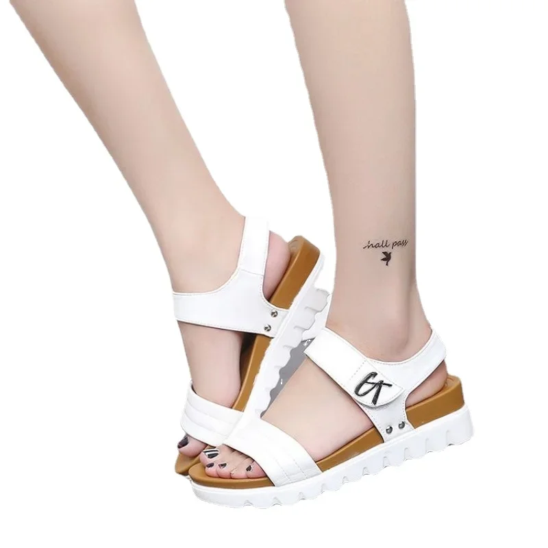 2024 New Women Sandals Comfy Roman Wedge Sandals Low Heels Beach Shoes Retro Women\'s Fashion Sandalia