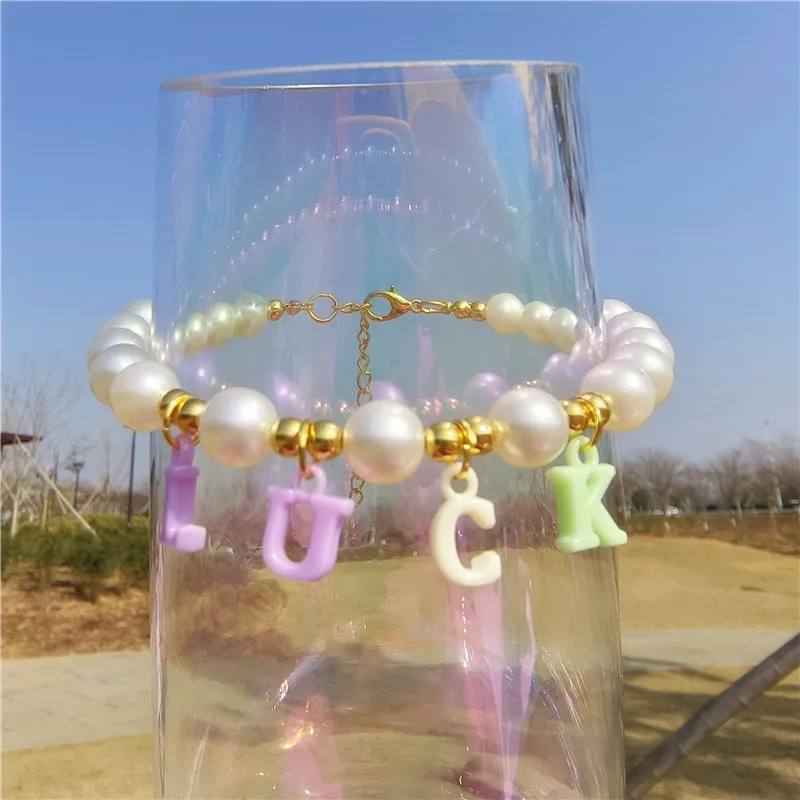 Pet Pearl Necklace Cat Collar Pet Collar Cat and Dog Jewelry DIY Letters Pet Products for Dog Birthday Gift Photo Accessories