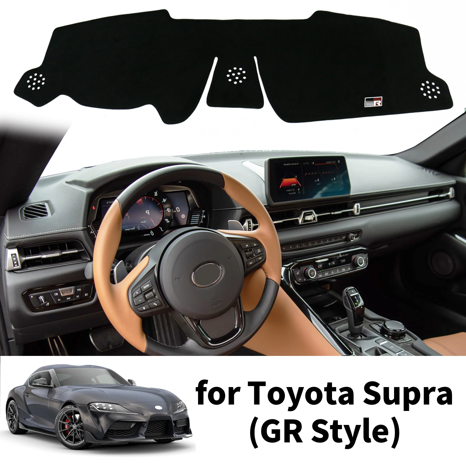 

for Toyota Supra 2019-2025 GR Style Car Dashmat Dashboard Cover Pad Dash Mat Sunshade Protective Carpet Accessories