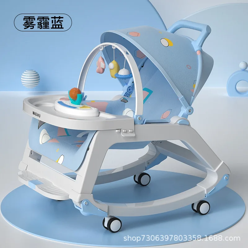 Newborns Baby Sleeping Cradle Bed Child Comfort Chair Reclining Chair Baby Rocking Chair with Music Multi-function Dining Chair