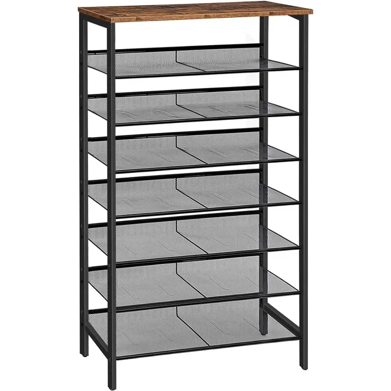 8-Tier Shoe Rack Organizer, Large Capacity Metal Shoe Shelf, Sturdy Shoe Storage with Top Shelf, for 21-28 Pairs of Shoes