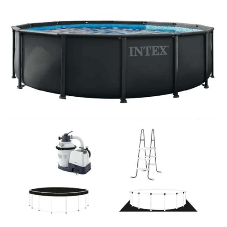Above Ground Swimming Pool Set: Ultra XTR Frame, SuperTough PVC, Blue, Puncture and Rust Resistant, 14ft x 42in with 925 GPH Sa