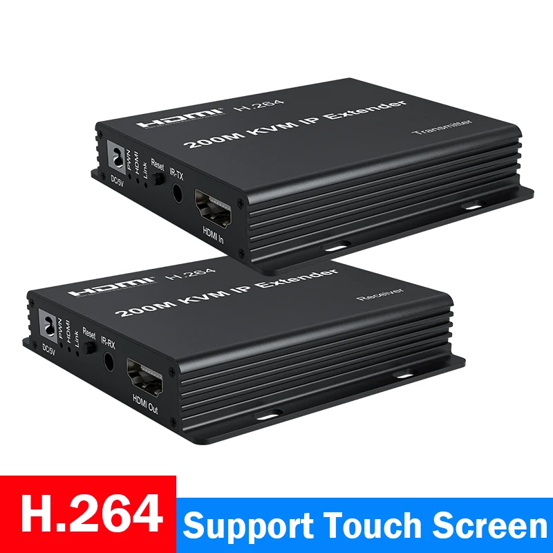 

Удлинитель H.264 200 м HDMI KVM IP 1080P HDMI USB удлинитель по RJ45 Cat5e/6 кабелям с поддержкой функции сенсорного экрана или клавиатуры мыши