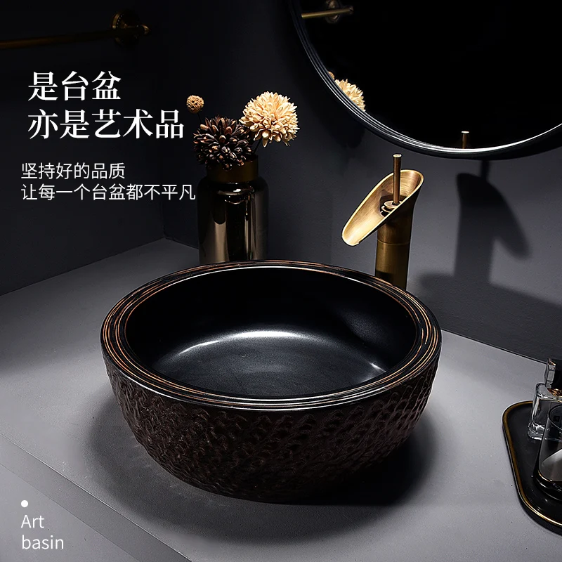 Bue and white chinese Jingdezhen Art Counter Top ceramic wash basin designs for dining room