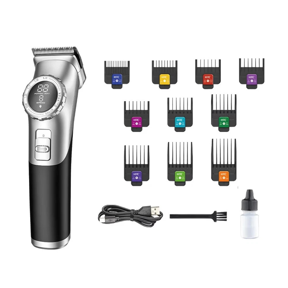 Watch Display Adjustment Dial Design Hair Clipper Professional Barber Use Powder Metallurgy Blade Hair Trimmer