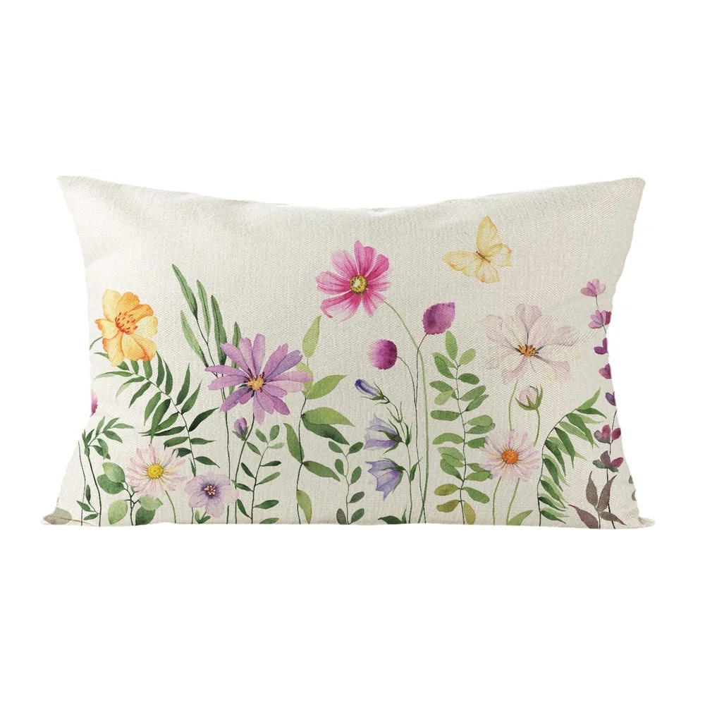 Rectangle Lumbar Pillowcase 30x50cm Floral Plant Printed Cushion CoverSofa Chair Car Pillow Covers cojines decorativos para sofá