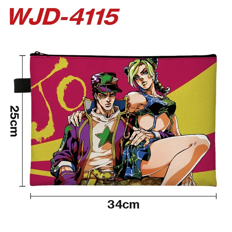25x34cm JOJO Bizarre Adventure Stationery Storage File Folder Cloth Document Bag Anime Print Pattern Jotaro Jolyne Josuke Giorno