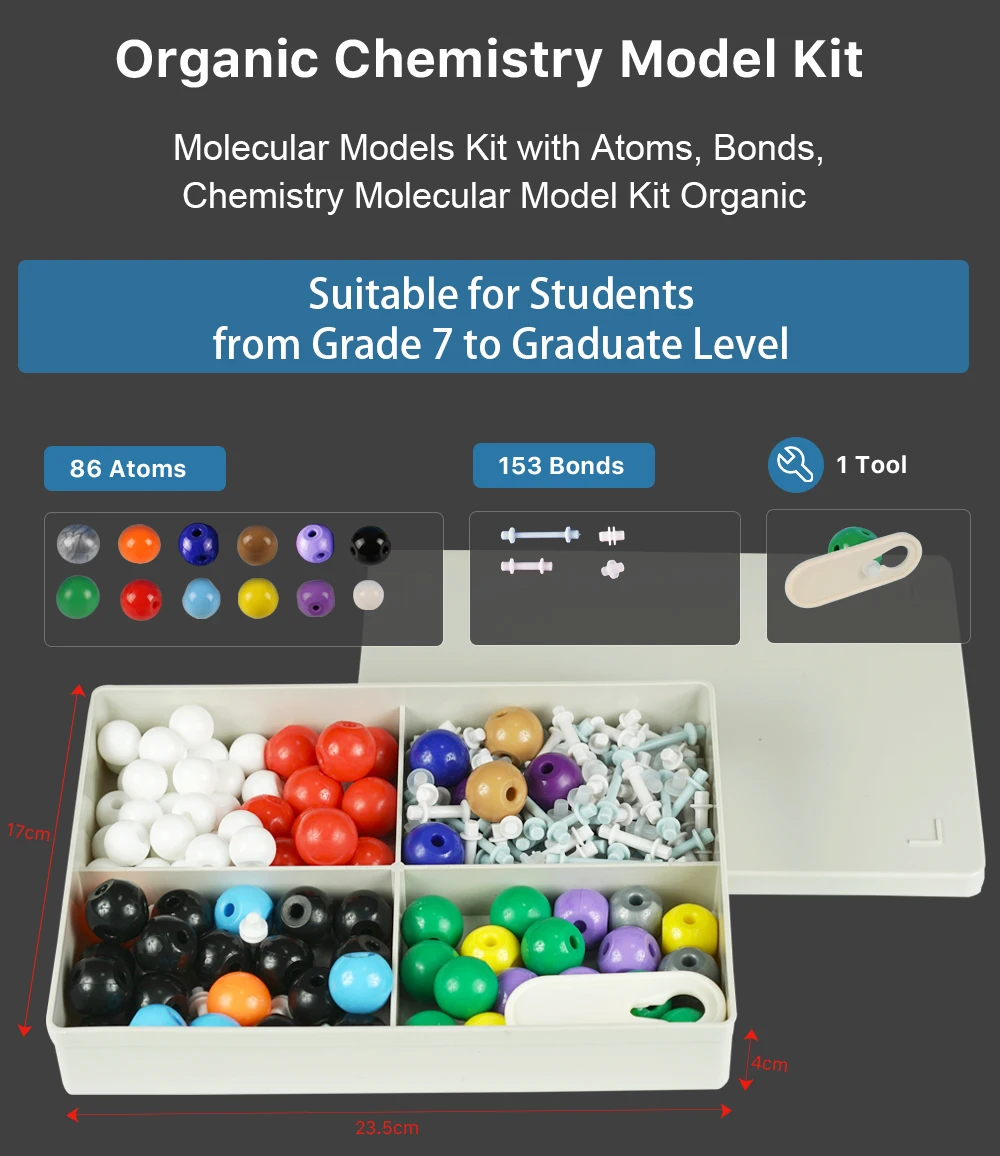 mengger Kit de modélisation moléculaire organique et inorganique - Structure scientifique - Atome à gauche - Jouets éducatifs - Kit d' apprentissage - Modèles moléculaires