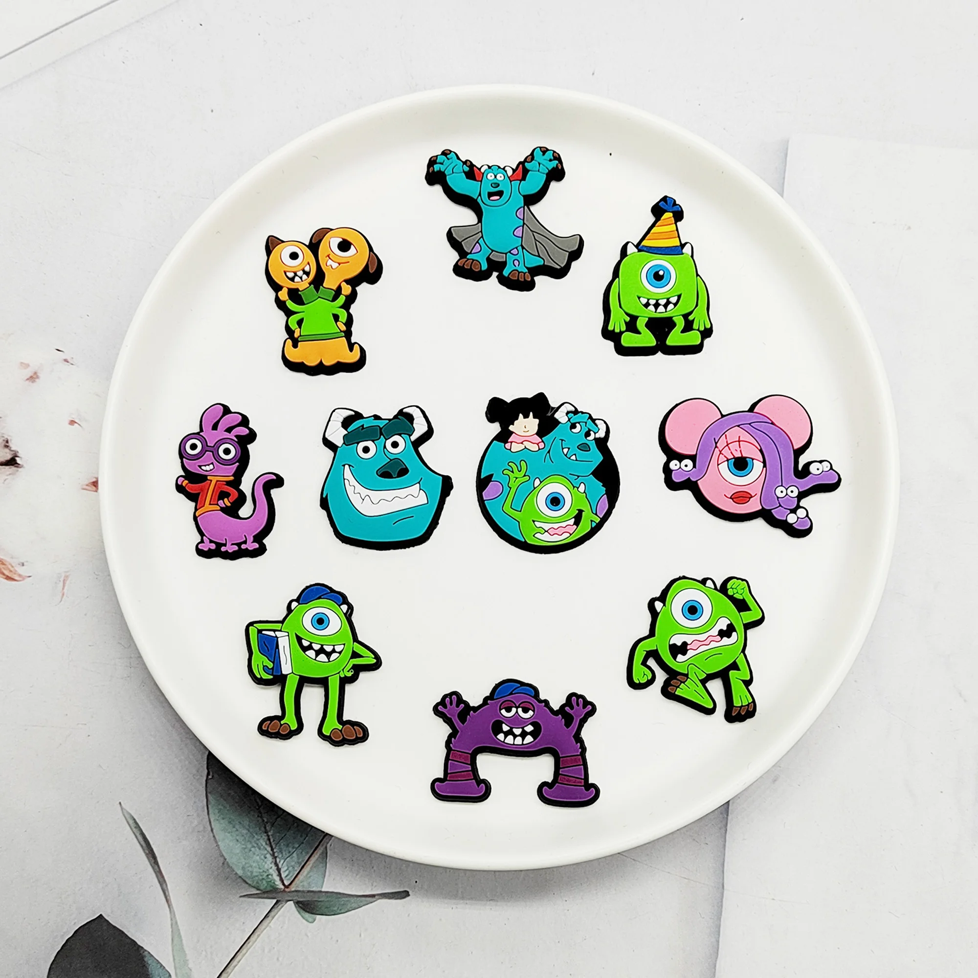 16-100Pcs Mesuca Cartoon PVC Popular Hole Slipper Shoe Accessories Sandals Charm DIY Adult Backpack Fit Women Birthday Present