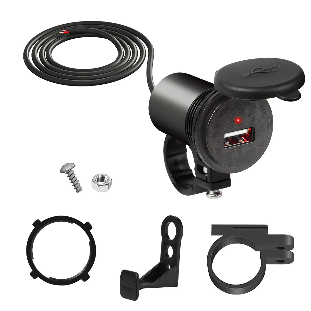 

Автомобильное зарядное устройство для мотоцикла, водонепроницаемая USB-розетка, 12 В, источник питания для телефона, USB-порт, зарядное устройство, аксессуары для мотоциклов