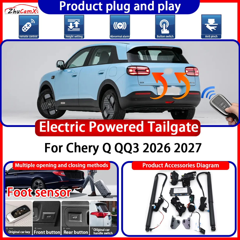 ZhuCamX Electric OEM Powered Tailgate for Chery Q QQ3 2026 2027 System suite Anti Pinch Smart Intelligent Control Gate Lift Kit