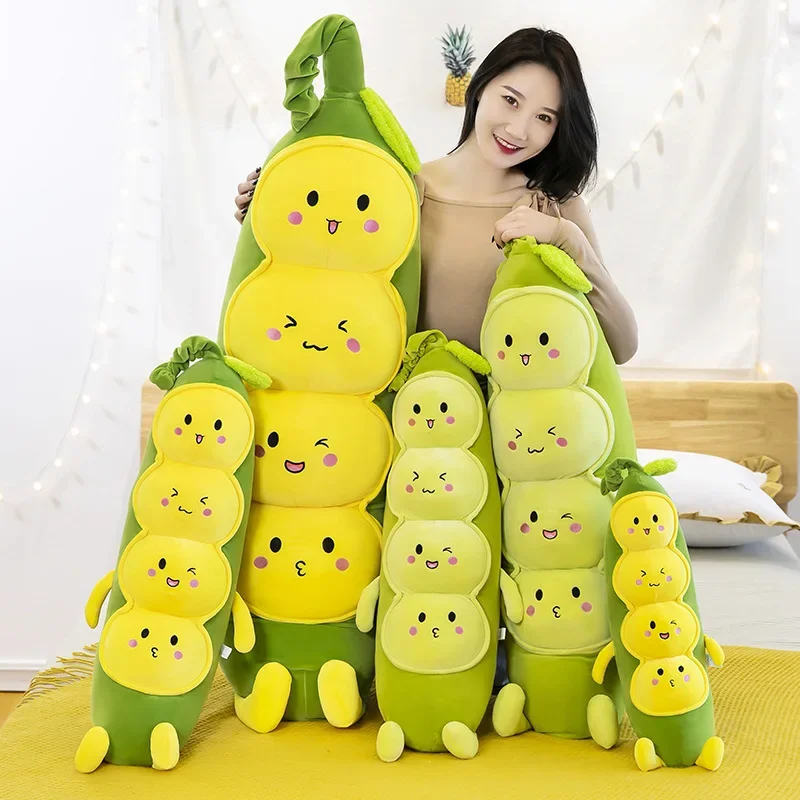 Pea Pattern Kawaii Pillow Plush Pillow Cute Pillow Giant Pillow Cute Throw Pillow Soft Long Pillow Sofa Bed Accessories