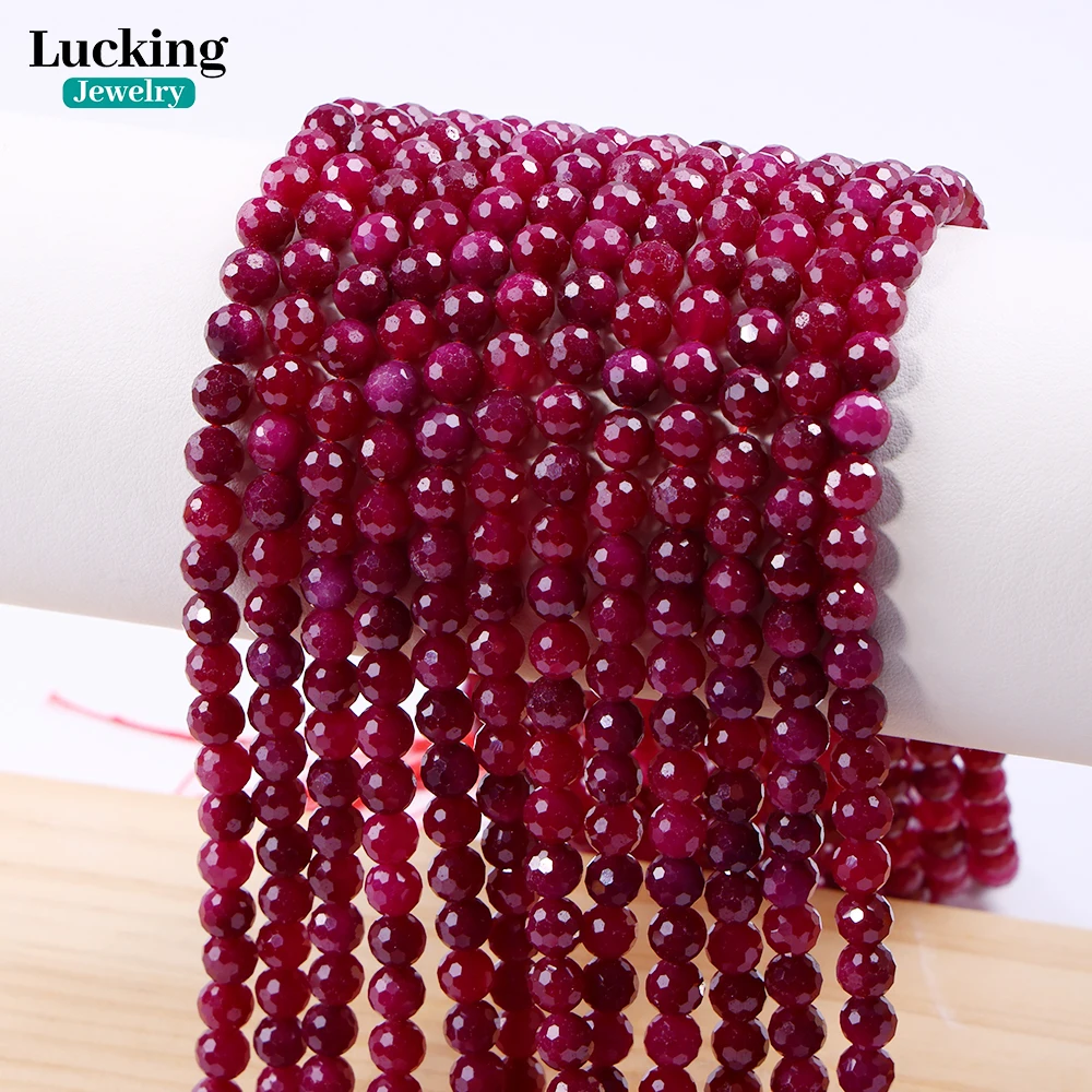 

Heat-Treated Natural Ruby 5.8-6mm Faceted Beads Undyed Gemstone for Jewelry Making Perfect Gift Spiritual Gifts