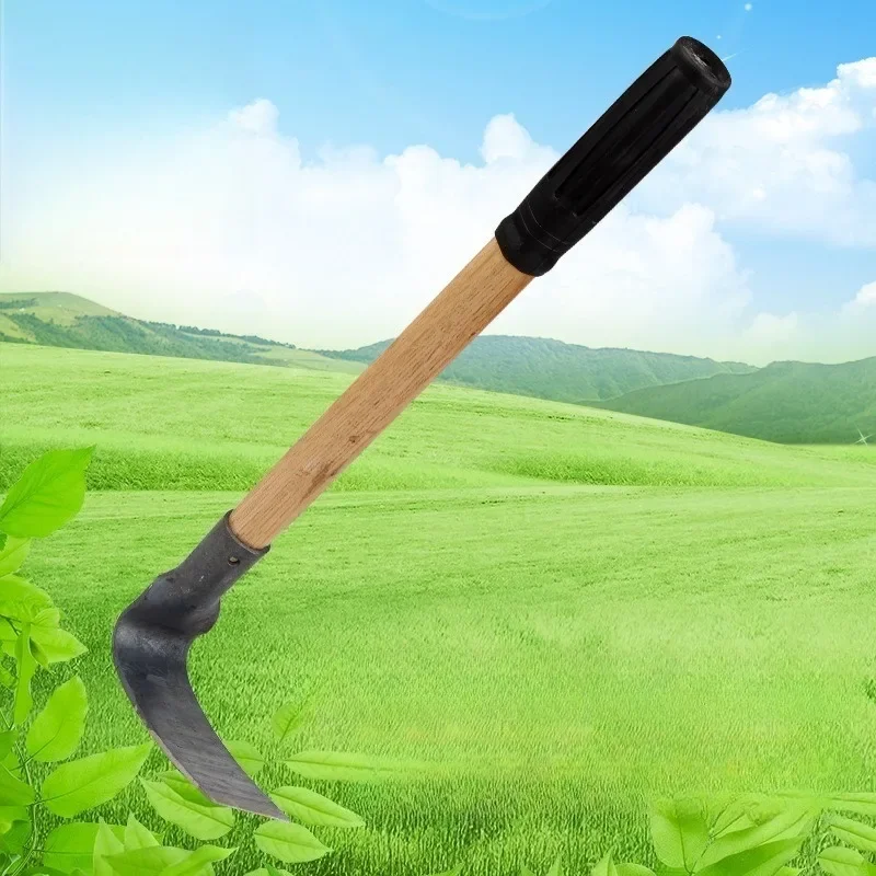 庭用小型鍬-農地清掃-家庭菜園用除草・植え付けツール-軽量で耐久性のある鍛造製の狭い鍬