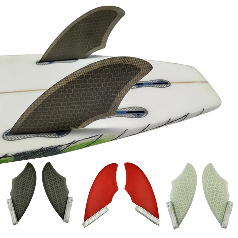 Twin Fins Keels Honeycomb Surfboard Fins Multicolor UPSURF FCS 2 Keel Fins Double Tabs 2 Surf Fin Quliha Side Fins