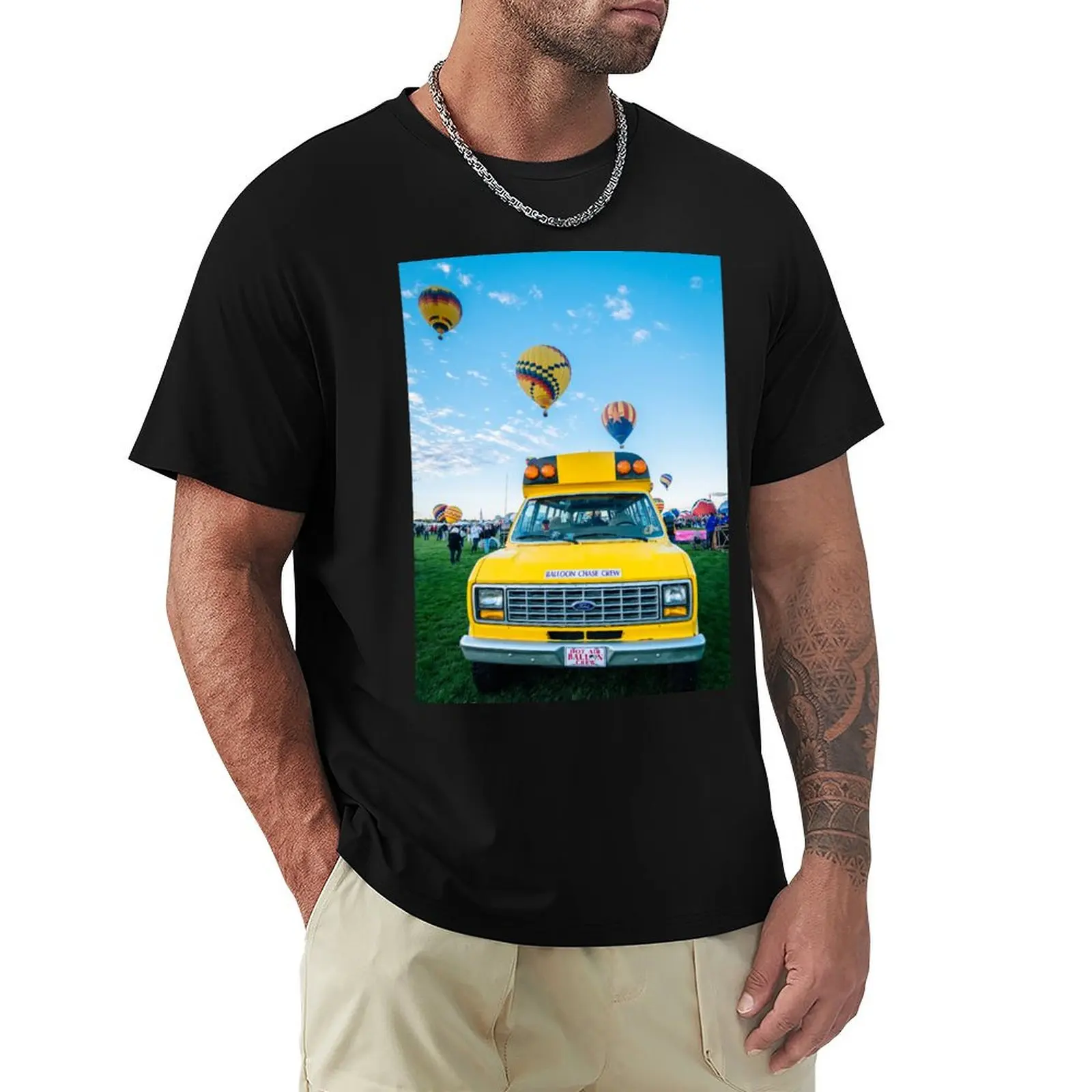 Hot Air Balloon Chase Crew T-Shirt vintage clothes anime plus sizes mens graphic t-shirts hip hop