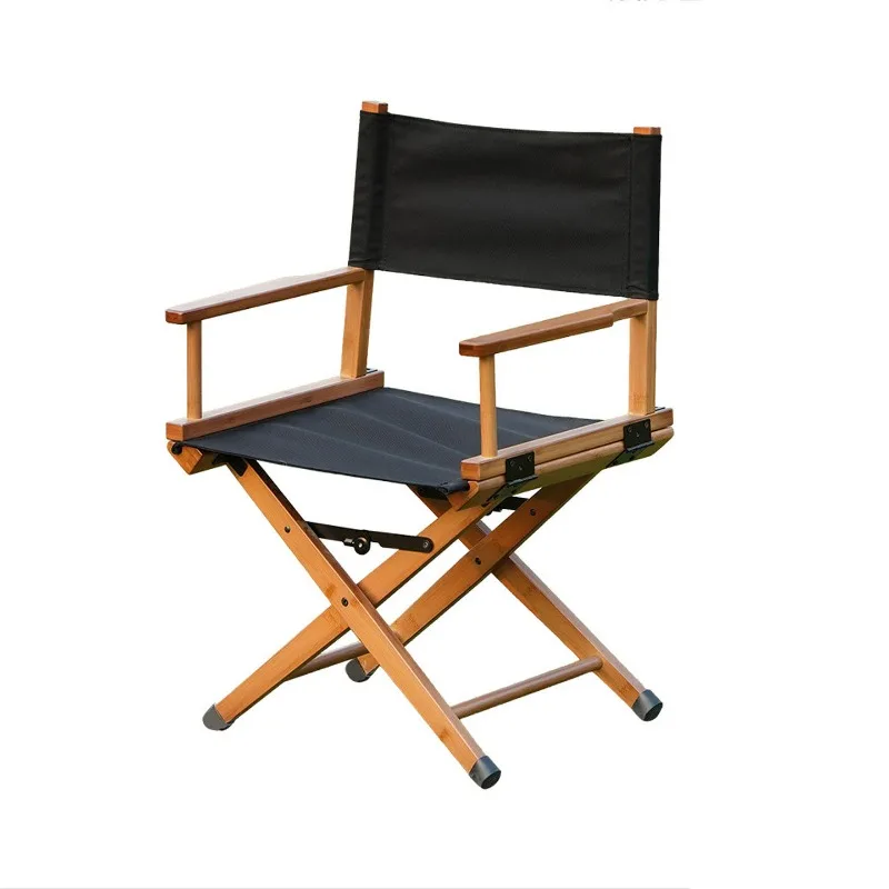 Director Chair Backrest Office Casual Makeup Chair Solid Wood Bar Canvas Chair