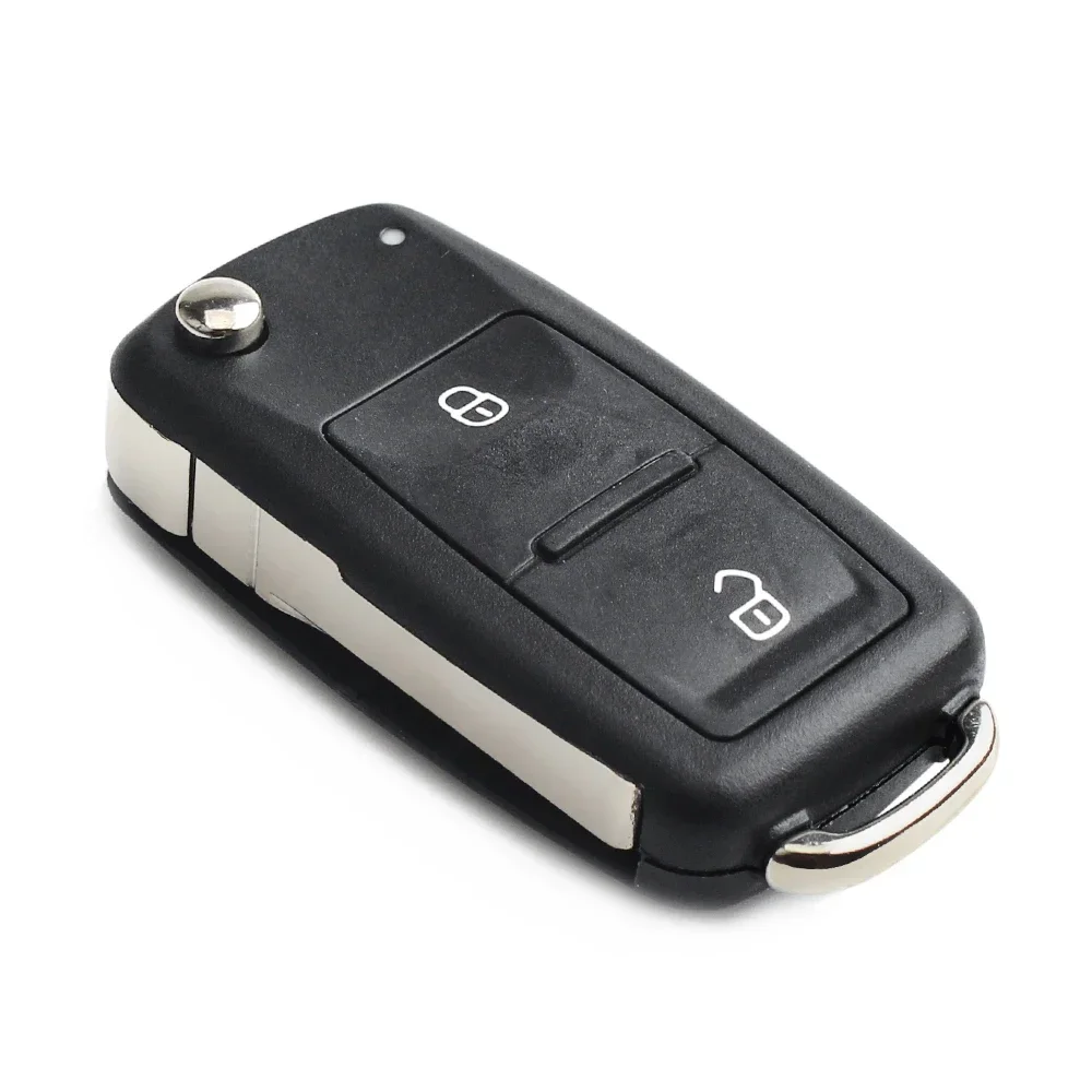 Keyyou 3ชิ้นเปลือกกุญแจรถยนต์แบบพับได้3ปุ่มสำหรับ VW Volkswagen Golf Mk6 Tiguan POLO Passat CC ที่นั่ง Skoda Mk6 Octavia Jetta Beetle