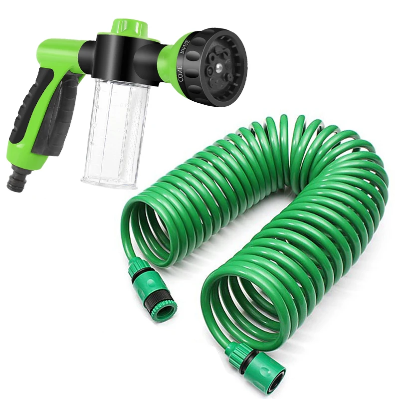 

7.5/15/30M Garden EVA Spring Water Pipe Garden Irrigation Flushing Pipe High Pressure Adjustable Water Gun Garden Water Pipe