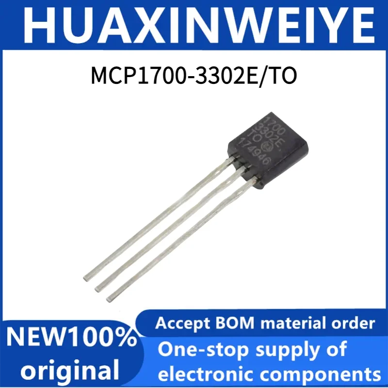 1/5/10/50pcs Brand new original MCP1700-3302E/TO MCP1700 direct insertion TO-92 linear regulator