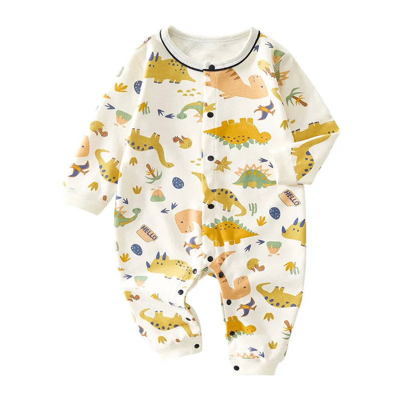 

New Autumn Baby Romper Cartoon Dinosaur Printed Jumpsuit for Boys Cute Girls Clothes Cotton Infant Onesie Toddler Clothing 3-12M
