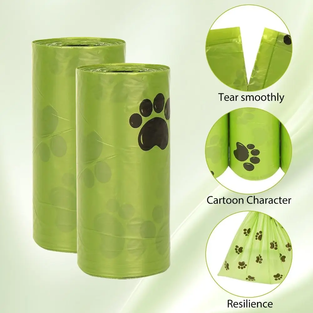 Pet Cleanup EPI Biodegradable Dog Poop Bags Portable 15 Bags/roll Cat Waste Bags Durable Eco-friendly Pet Garbage Bag Outdoor