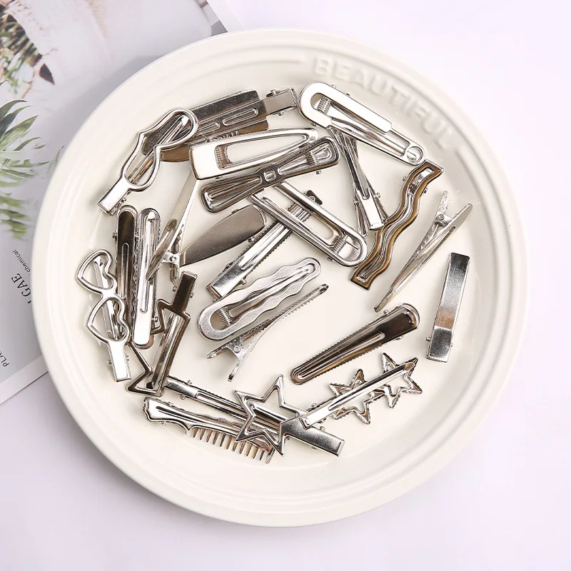 

Metal Side Hair Clips Silver Bangs Clip Set Spice Girls Style Hair Cards Broken Hair Accessories Side Clip