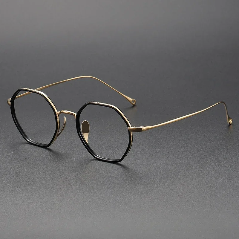 Japanese Brand Octagonal Titanium Handmade Desginer Myopia Glasses Frame Male KMN7311 Optical Prescription small Female Eyewear