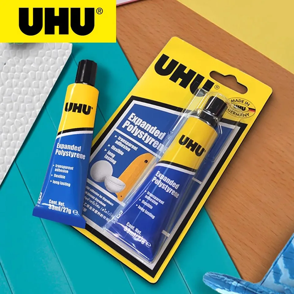 Pegamento UHU de plástico pp especial, 33ml, pasta de plástico Pe hecha a mano, modelo de zapato de plástico, súper pegamento UHU, pegamento uhu de plástico
