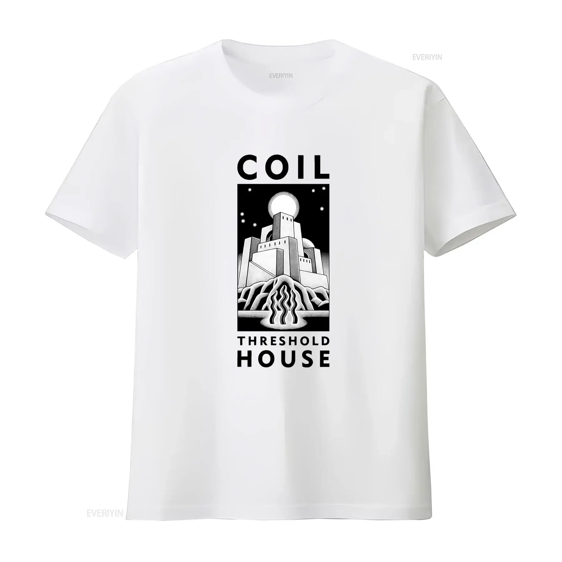 Coil T Shirt Threshold House John Balance Elph Print vintage Washed Stretched fashion streetwear designer clothes Slightly