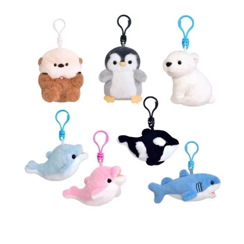LLavero peluche Animal marino suave para niños y adultos, llavero juguete cómodo, colgante bolso muñeca con
