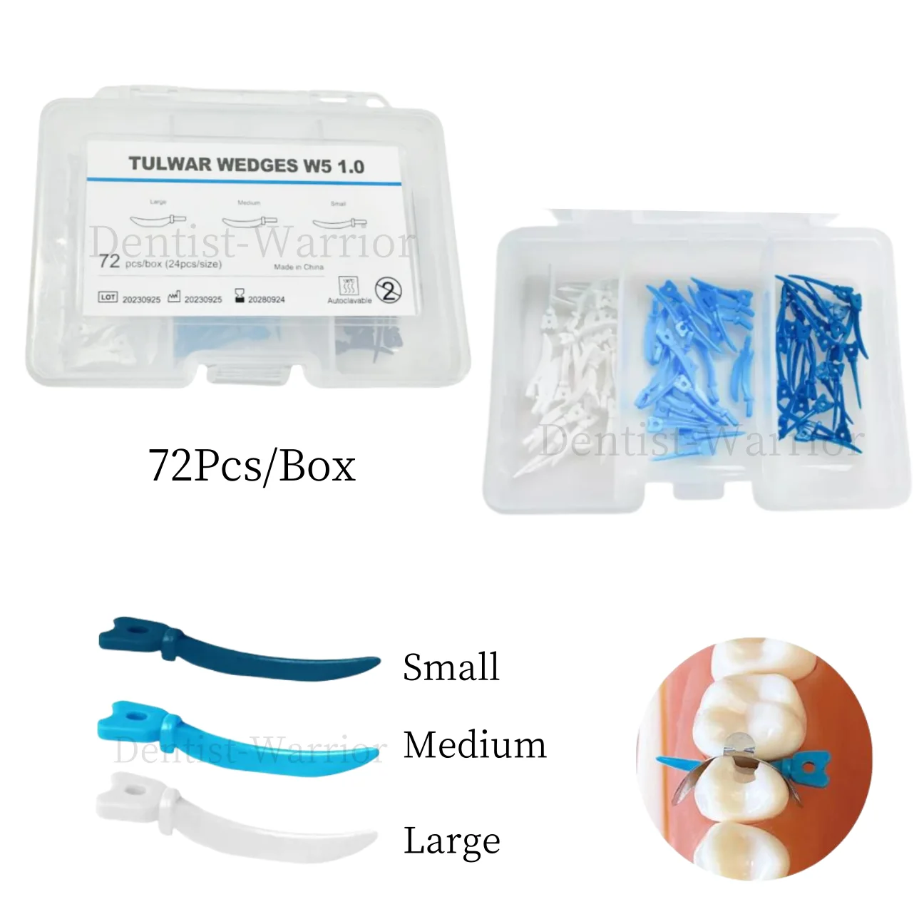 

72Pcs/box Dental Tulwar Wedges Refill Wedge For Sectional Matrix System S/M/L ﻿