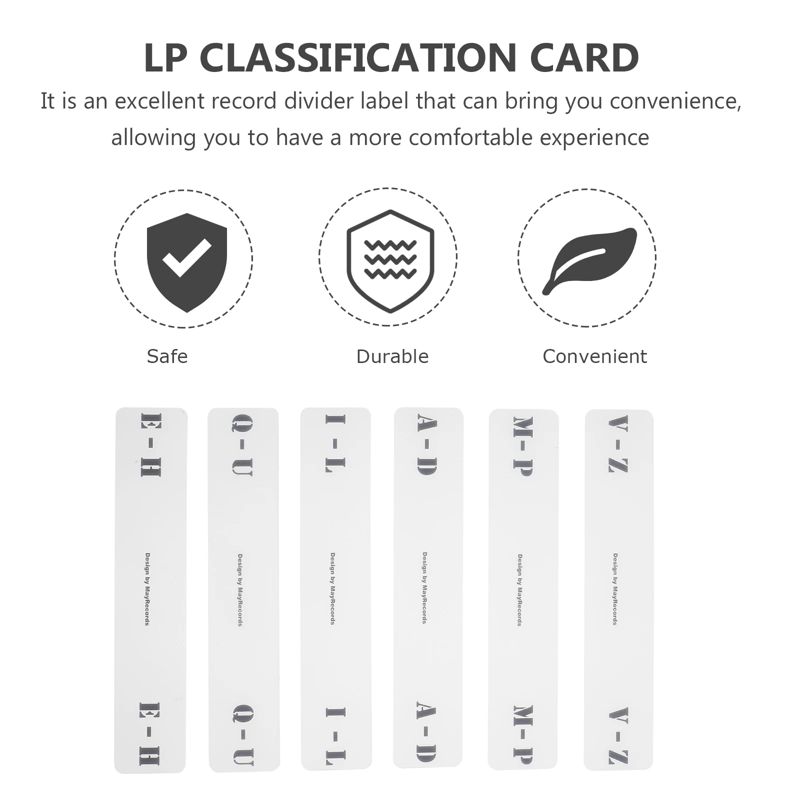 

6pcs Acrylic Classification Tag Card Horizontal Binder Tabs Sorting Cards for Record Organizer Office Use Index Card CD Storage