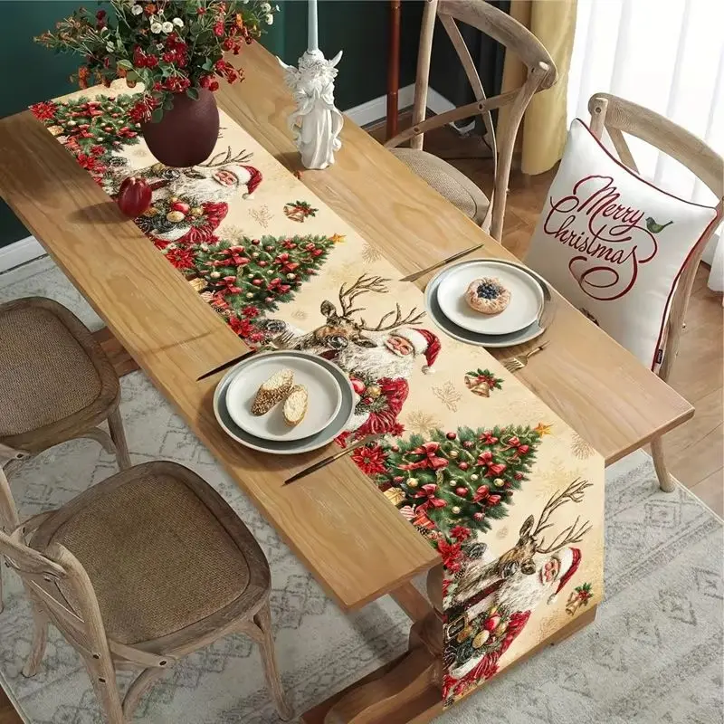 VIKAMA Fall Table Runner Sunflower Pumpkin Harvest Print Dresser Scarf For Dining Room Kitchen Thanksgiving Home Decor