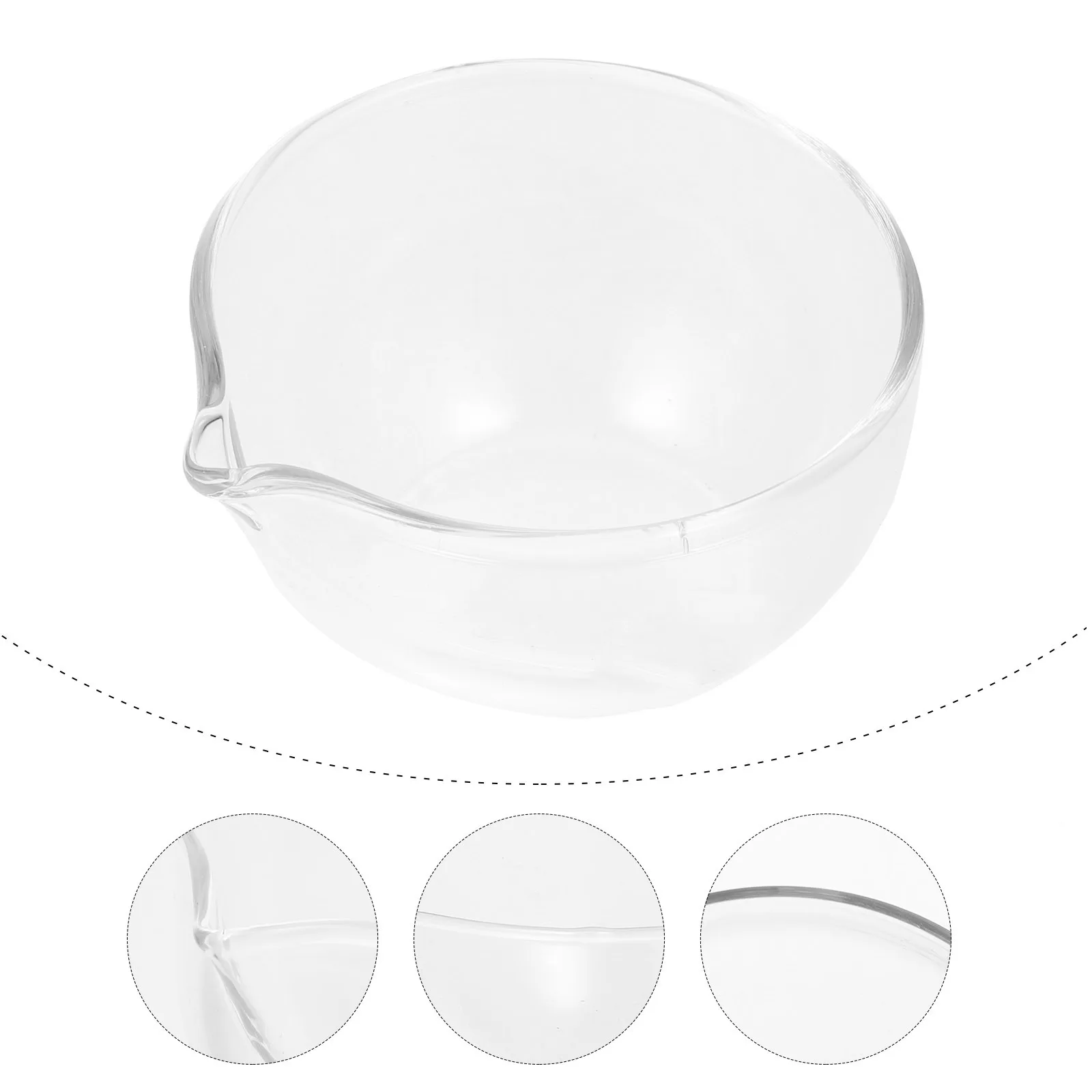 Plato de evaporación de vidrio, recipiente para lavabo, herramienta de laboratorio, diseño de boquilla redonda, uso en el aula, placa de Petri