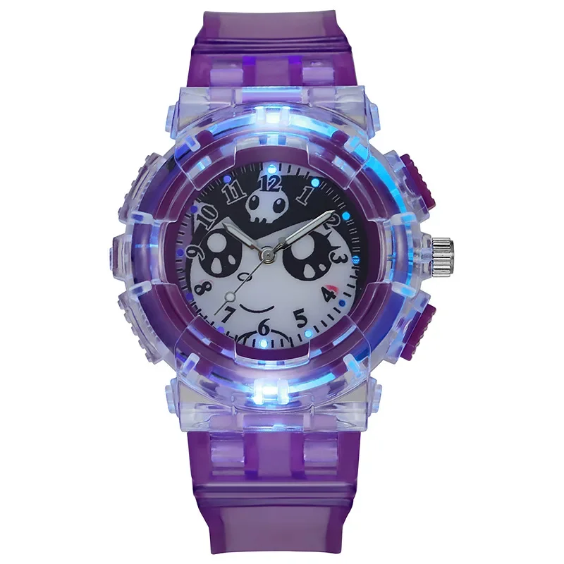 Sanrio Cinnamoroll Kids Watch Pattern Led Glowing Flash Children Kuromi Watches Toys Fashion Quartz Wristwatch Christmas Gifts