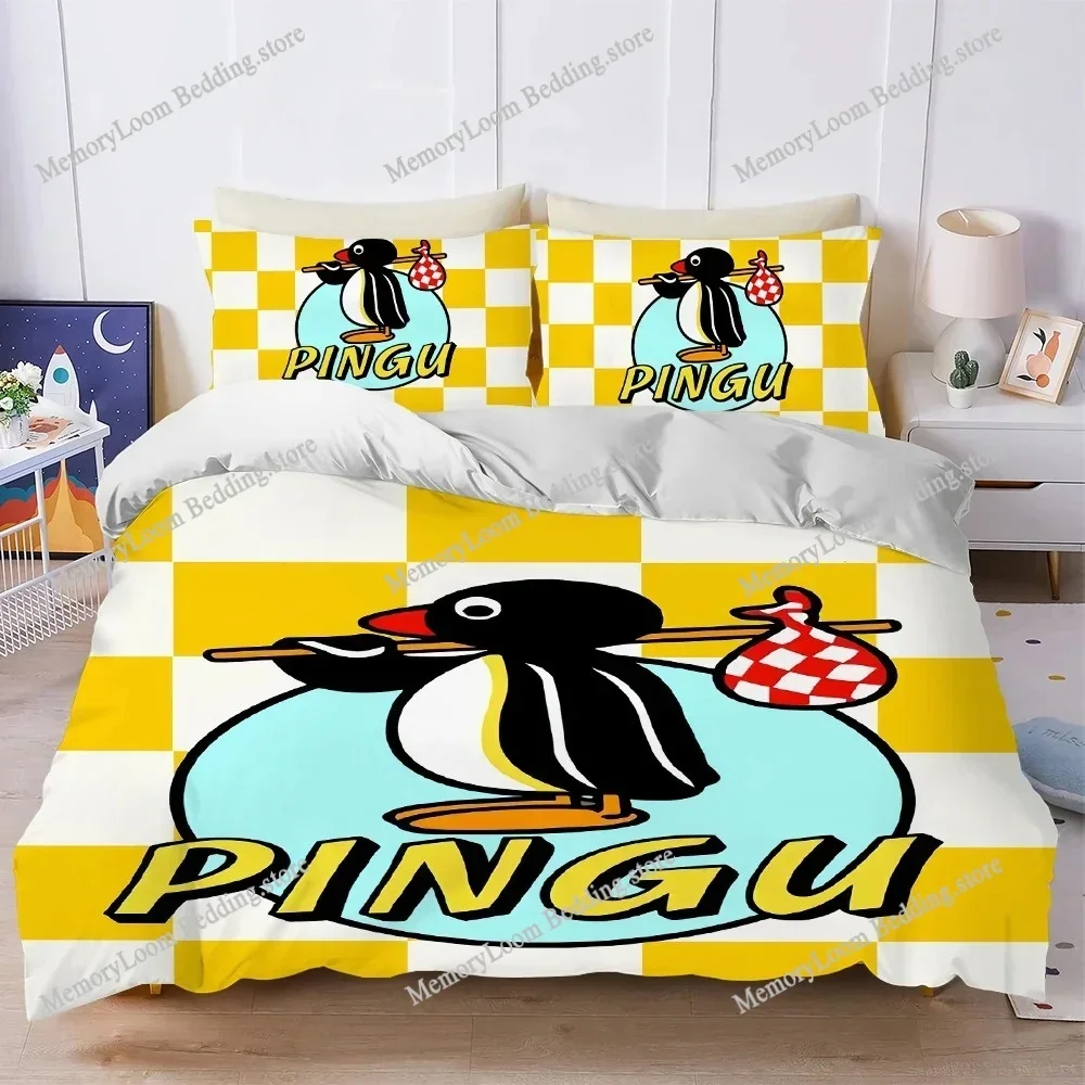 

Cartoon Funny P-Pingu Duvet Cover Set Home Style Bedding Soft Laundry Cotton Bed Student Dormitory Gift Home Textileextile029