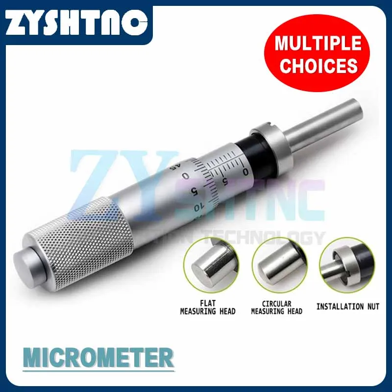 Micrometer Differential Head 0-6.5mm Micrometer Head 0-13mm Fine Tuning Nut Micrometer 0-25mm Measuring Head Accuracy 0.01mm