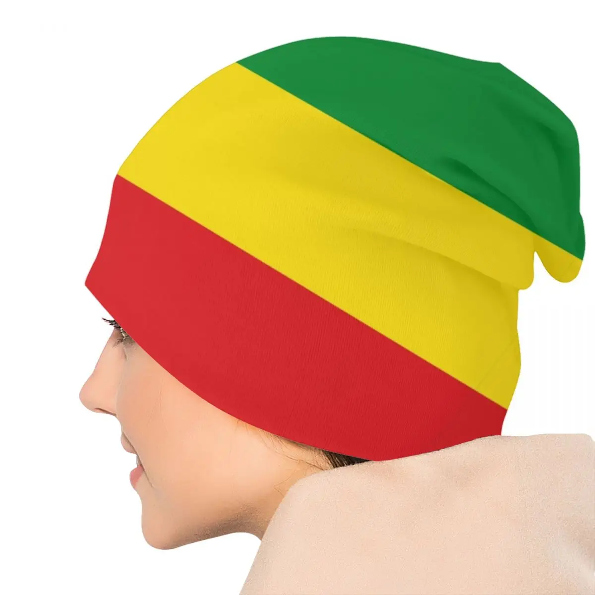 Custom Jamaican Rasta Flag Skullies Beanies Caps  Winter Warm Knitted Hat Women Men Hip Hop Adult Bonnet Hats Outdoor Ski Cap