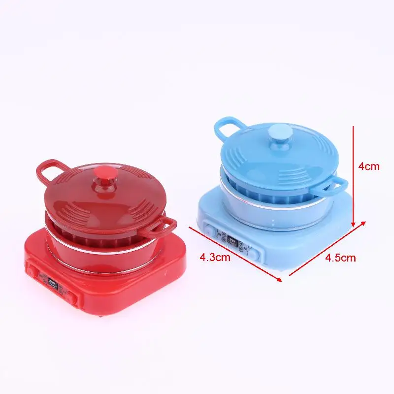 Mini electrodoméstico de cocina para casa de muñecas, modelo Mini olla electromagnética, accesorios de escena de disparo