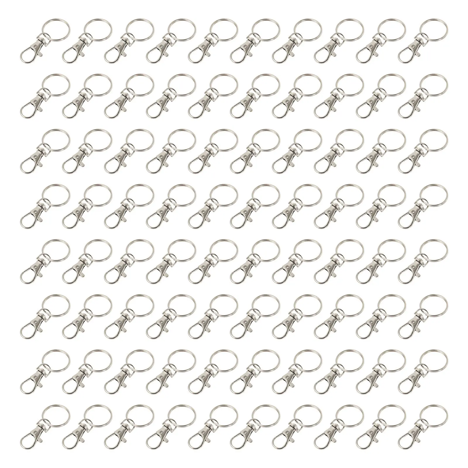 120Pcs Stainless Steel Lobster Clasps DIY Keychain Connectors Keyring Making Findings Reliable Buckle for Handmade Jewelry