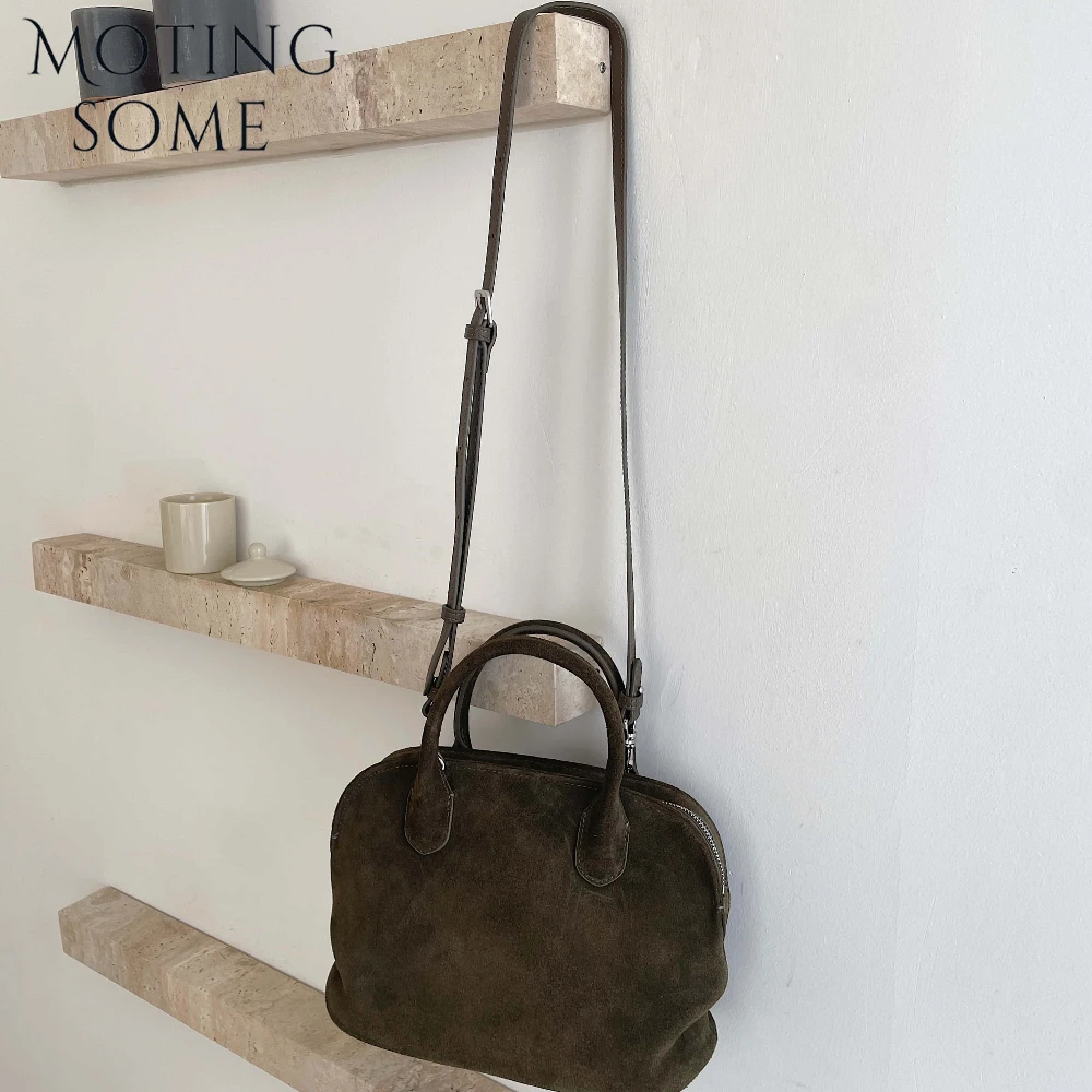 Motingsome Luxury Desigber Bags Suede Bag Woman Shoulder Messenger Tote Crossbody Handbag Small Saddle Tote Purse 2025 New